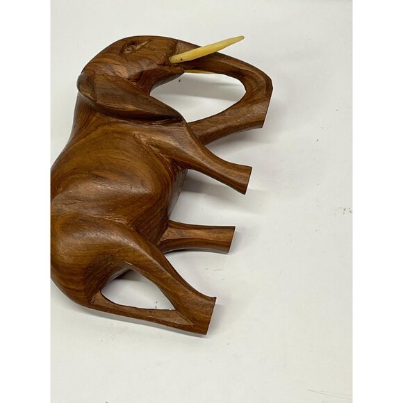 Vintage Handcarved Rosewood Elephant 3” Statue Figure - Picture 6 of 10